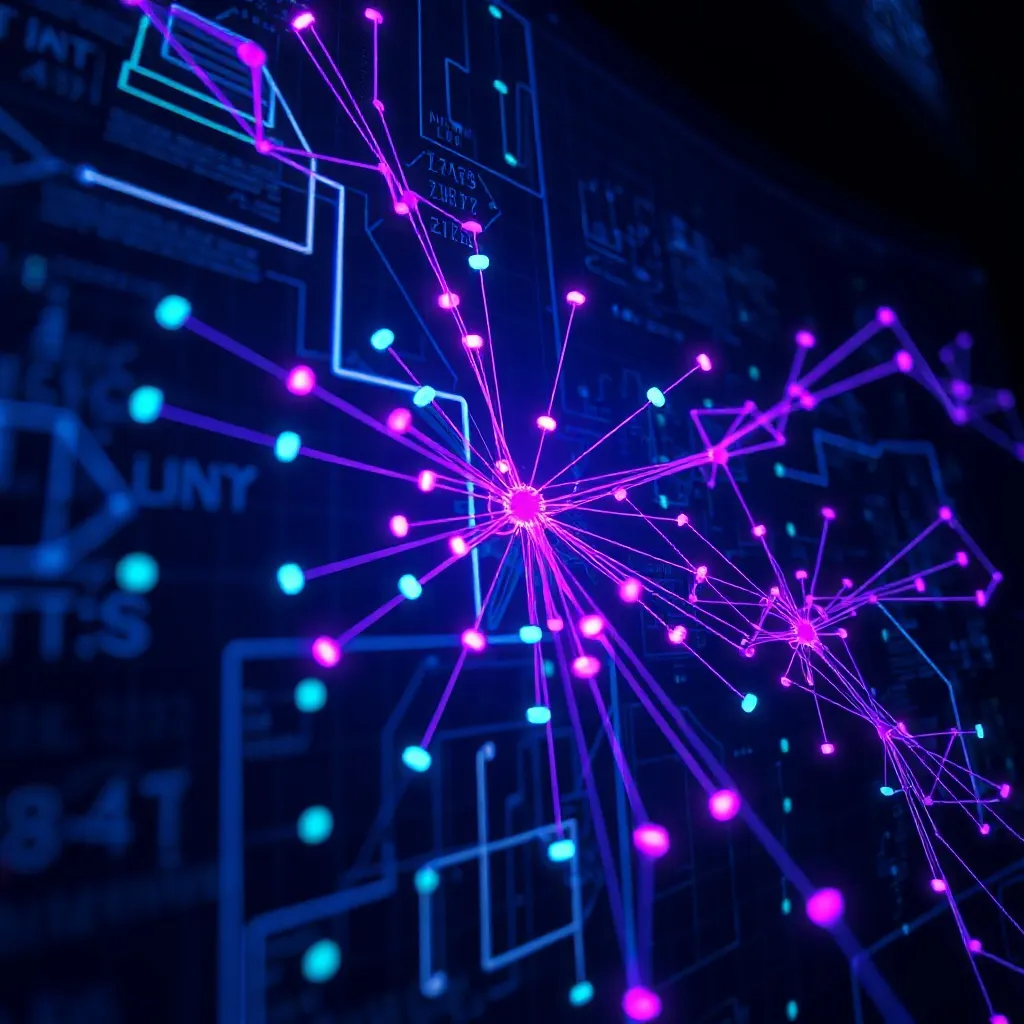 A technical blueprint of a neural network architecture with